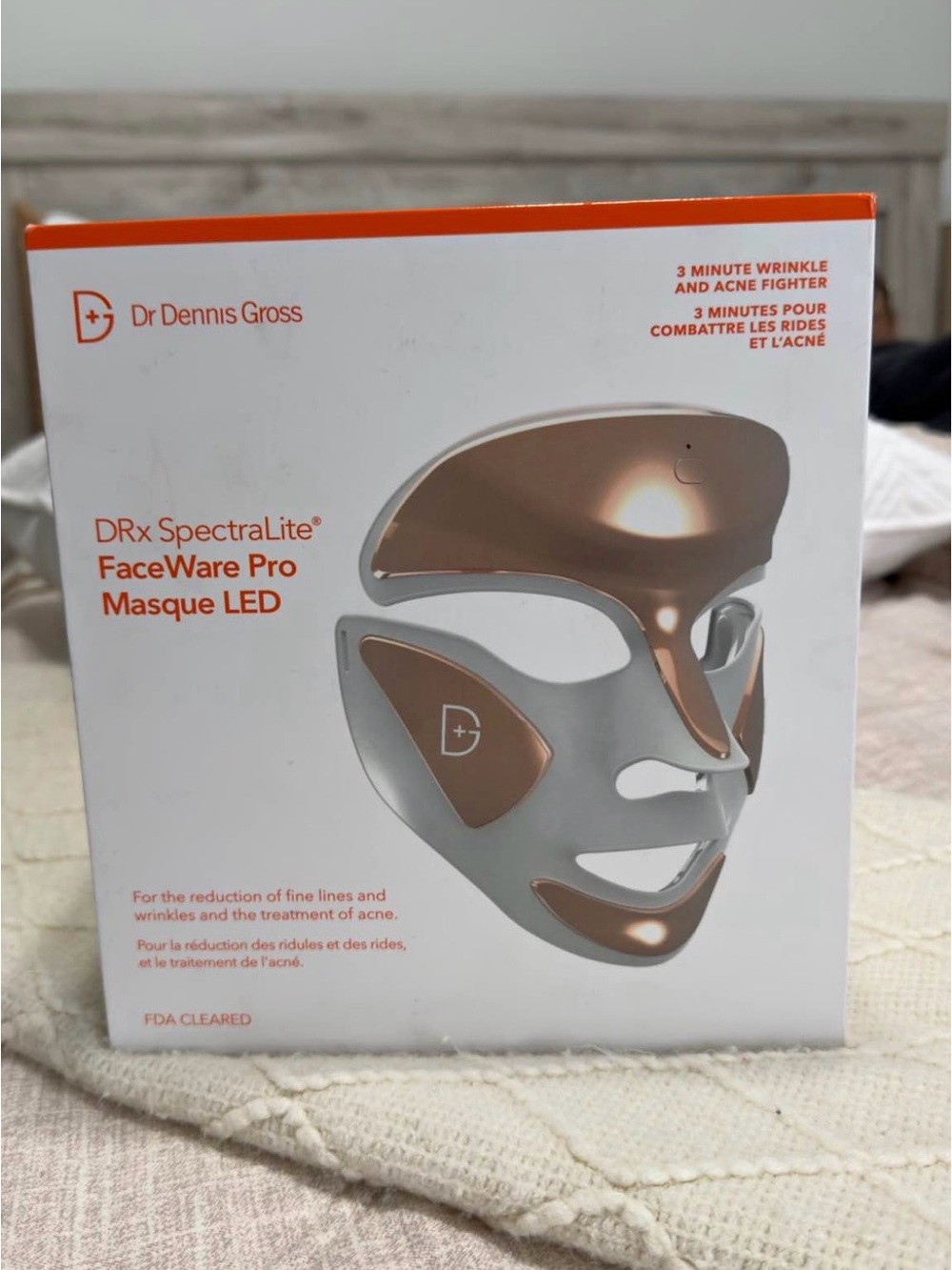 SpectraLite FaceWare Pro LED Mask - Rose Gold/White